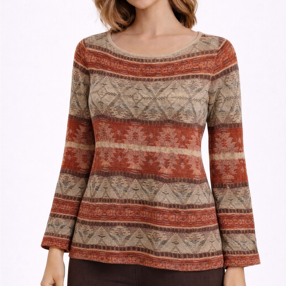 Ralph Lauren Red and Gray Crew Neck Sweater